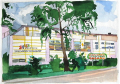 <strong>Dachau Shopping Mall</strong>Watercolor, 18 x 13 cm, 2003